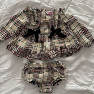 Ruffle Butts Plaid Diaper holiday outfit size 6-12 months